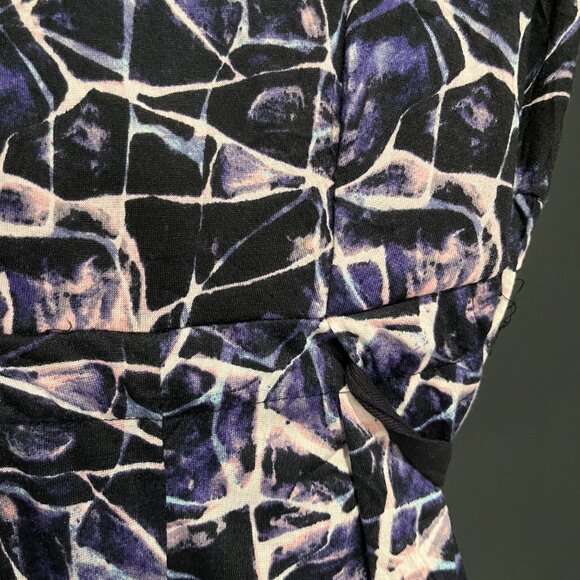 Simply Vera Wang Stretchy Dress Black & Purple Geometric Pattern Size Small - Picture 7 of 8